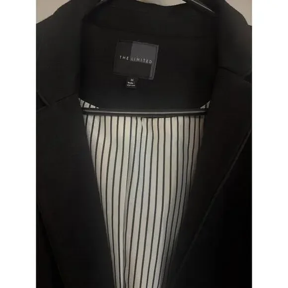 The Limited Black Blazer with Striped Lining, Size M - Picture 2 of 3